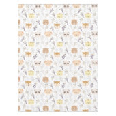 愛らしい動物頭及び花柄 テーブルクロス (正面)