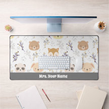 愛らしい動物頭及び花柄