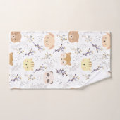 愛らしい動物頭及び花柄 バスタオルセット (ハンドタオル)