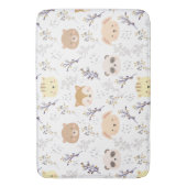 愛らしい動物頭及び花柄 バスマット (正面縦)