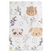 愛らしい動物頭及び花柄 ミディアムペーパーバッグ (裏面)