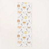 愛らしい動物頭及び花柄 ヨガマット (正面)