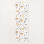 愛らしい動物頭及び花柄 ヨガマット (裏面)