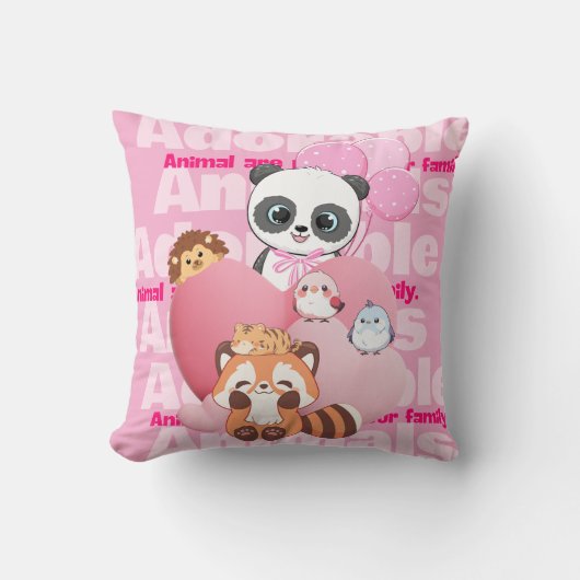 愛らしい動物 クッション (正面)