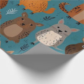 愛らしい動物 ラッピングペーパー (角)