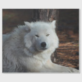 愛らしい北極オオカミ ラッピングペーパー (フラット)