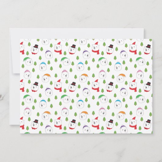 愛らしい北極クマの頭のクリスマス シーズンカード (正面)