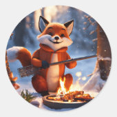 愛らしい北極狼 ラウンドシール (正面)