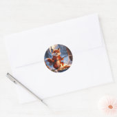 愛らしい北極狼 ラウンドシール (封筒)