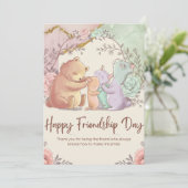 愛らしい友情のデイカード – かわいい水彩画 サンキューカード (スタンド正面)