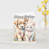 愛らしい友達が永遠に | ハッピーバースデー カード (黄色い花)