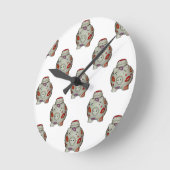 愛らしい口紅のブタ ラウンド壁時計 (傾斜)