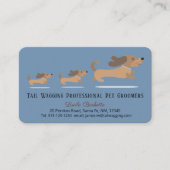 愛らしい可愛いダッチシュント母と子犬ペットグルーミング 名刺 (正面)