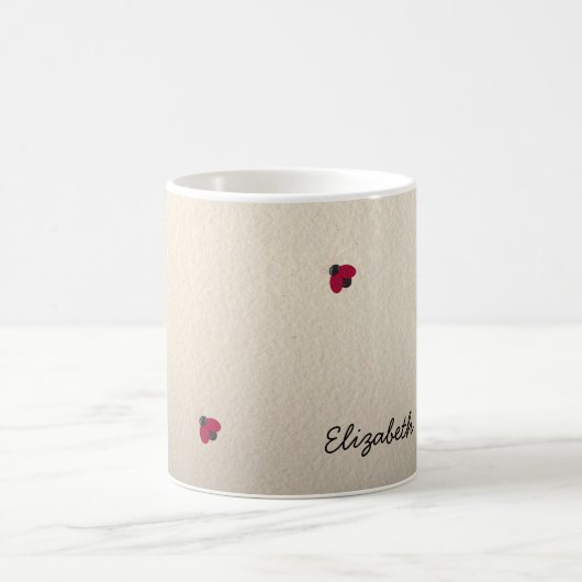 愛らしい可愛い，ラディバグ，輝パーソナライズされたく コーヒーマグカップ (中央)