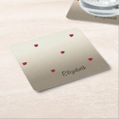 愛らしい可愛い,ラディバグ,輝パーソナライズされたく スクエアペーパーコースター (アングル)