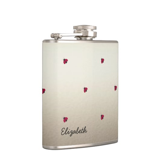 愛らしい可愛い,ラディバグ,輝パーソナライズされたく フラスク (右)