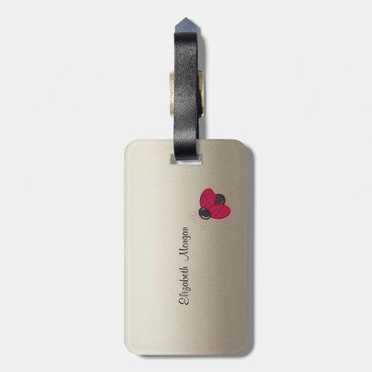 愛らしい可愛い，ラディバグ，輝パーソナライズされたく ラゲッジタグ (裏面縦)