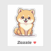 愛らしい可愛さよくはしゃぐ、ポメラニア犬、小 シール (シート)