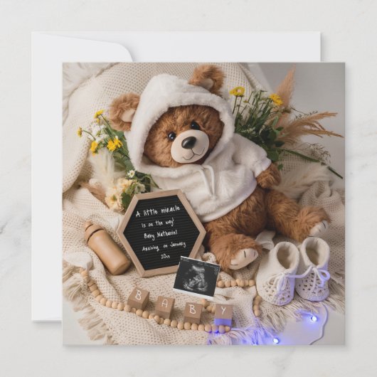 愛らしい可愛らしい妊娠のお知らせ シーズンカード (正面)