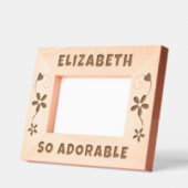 愛らしい名前の追加ハート花 レーザー彫刻フレーム (左)