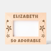 愛らしい名前の追加ハート花 レーザー彫刻フレーム (正面)