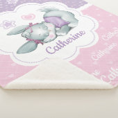 愛らしい名前をカスタムするの睡眠のバニー シェルパブランケット (3/4)