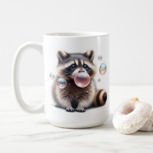 愛らしい吹ラクーンの泡ガム コーヒーマグカップ