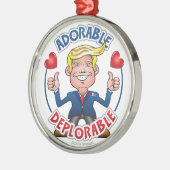 愛らしい嘆かわしいプロトランプかわいいチビ(小さくかわいく書いた感じ)漫画 メタルオーナメント (左)