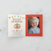 愛らしい回転木馬誕生日折り畳み 招待状 (内部)