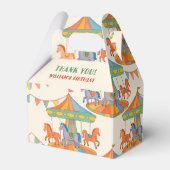 愛らしい回転木馬誕生日 フェイバーボックス (正面サイド)