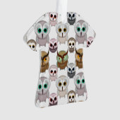 愛らしい図解入りの、写真付きのOwlsパターン オーナメント (正面)