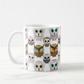 愛らしい図解入りの、写真付きのOwlsパターン コーヒーマグカップ (左)