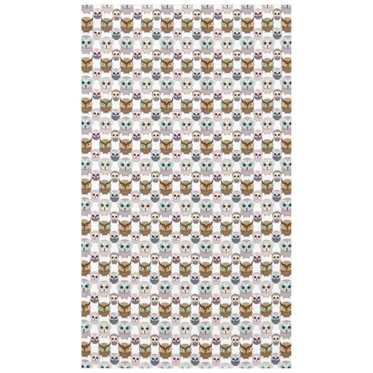 愛らしい図解入りの、写真付きのOwlsパターン テーブルクロス (正面)