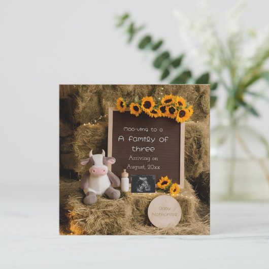 愛らしい国のスタイル妊娠の発表 シーズンカード (スタンド正面)