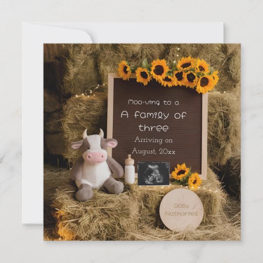 愛らしい国のスタイル妊娠の発表 シーズンカード (正面)