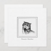 愛らしい国内ショートヘア猫スケッチノートカード ノートカード (正面/裏面)