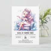 愛らしい城プリンセス誕生日 招待状 (スタンド正面)