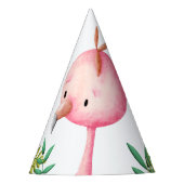愛らしい夏のピンクのフラミンゴ熱帯 パーティーハット (正面)
