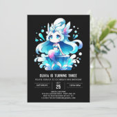 愛らしい夢のようなマーメイド誕生日 招待状 (スタンド正面)