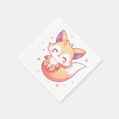 愛らしい夢のキツネベビーシャワー スタンダードカクテルナプキン (角)