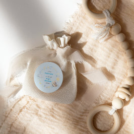 愛らしい夢のテディベアオンザムーン男の赤ちゃん ラウンドシール