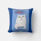 愛らしい夢を見るスイートキャットイラストレーション クッション (正面)
