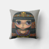 愛らしい大きな目クレオパトラクイーンガールドール クッション (裏面)