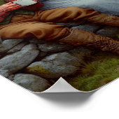 愛らしい大人のマンチキン二人がコーヒーを楽しむ ポスター (角)