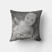 愛らしい大切ベビー白黒の写真 クッション (裏面)