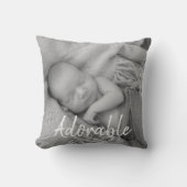 愛らしい大切ベビー白黒の写真 クッション (正面)