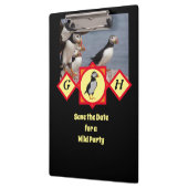 愛らしい大西洋のパフィン漫画モノグラム写真 クリップボード (左)