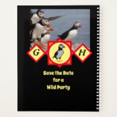 愛らしい大西洋のパフィン漫画モノグラム写真 プランナー手帳 (裏面)