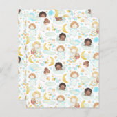 愛らしい天使と星の水彩画 (正面/裏面)