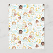 愛らしい天使と星の水彩画 (裏面)